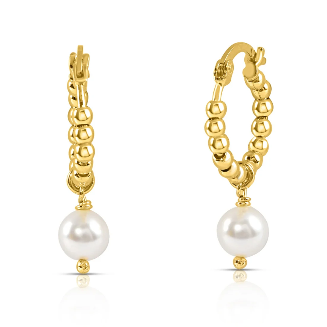 Single Pearl Drop Gold Plated Earring - Image 5