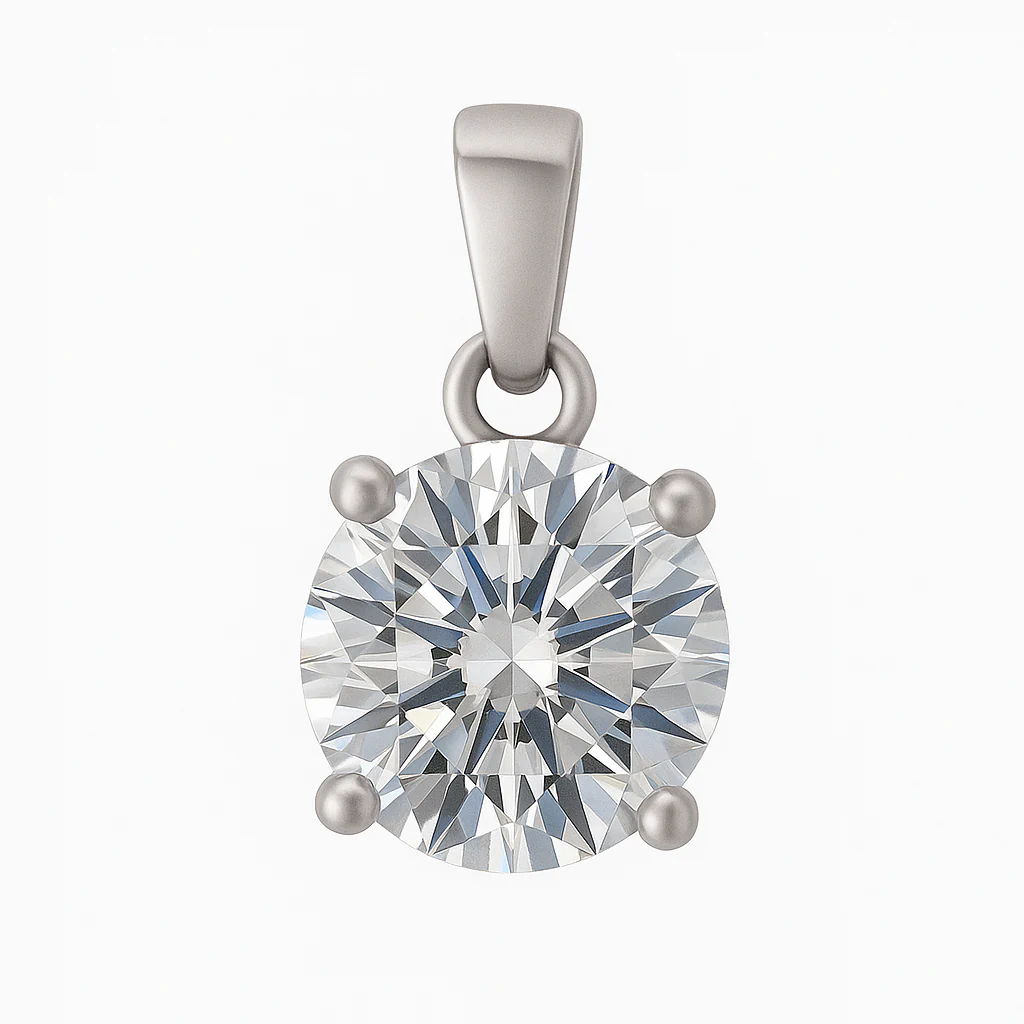 Solitaire 925 Silver Rhodium Plated Necklace Chain - Image 5