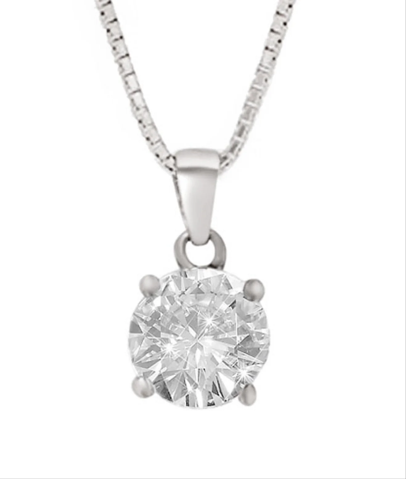 Solitaire 925 Silver Rhodium Plated Necklace Chain - Image 6