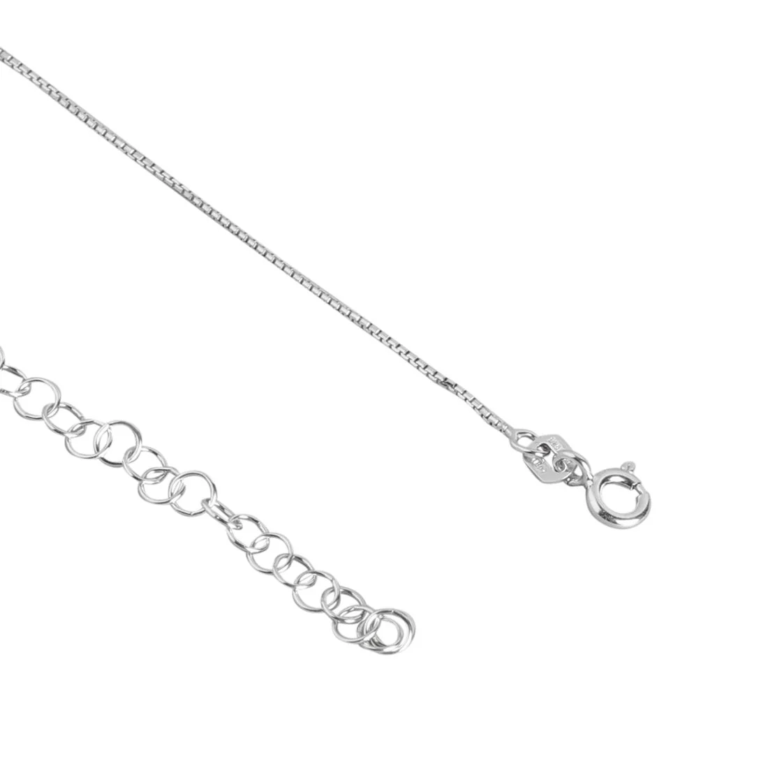 Solitaire 925 Silver Rhodium Plated Necklace Chain - Image 7