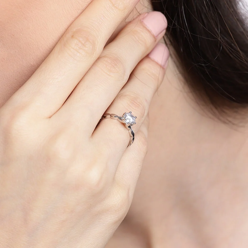 Solitaire 925 Sterling Silver Ring (Adjustable) - Image 2