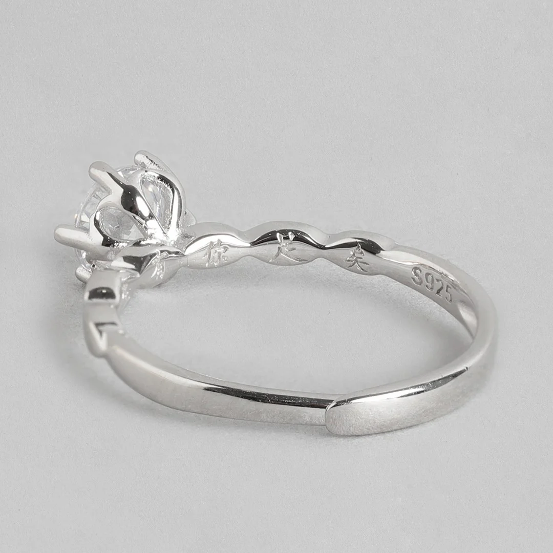 Solitaire 925 Sterling Silver Ring (Adjustable) - Image 5