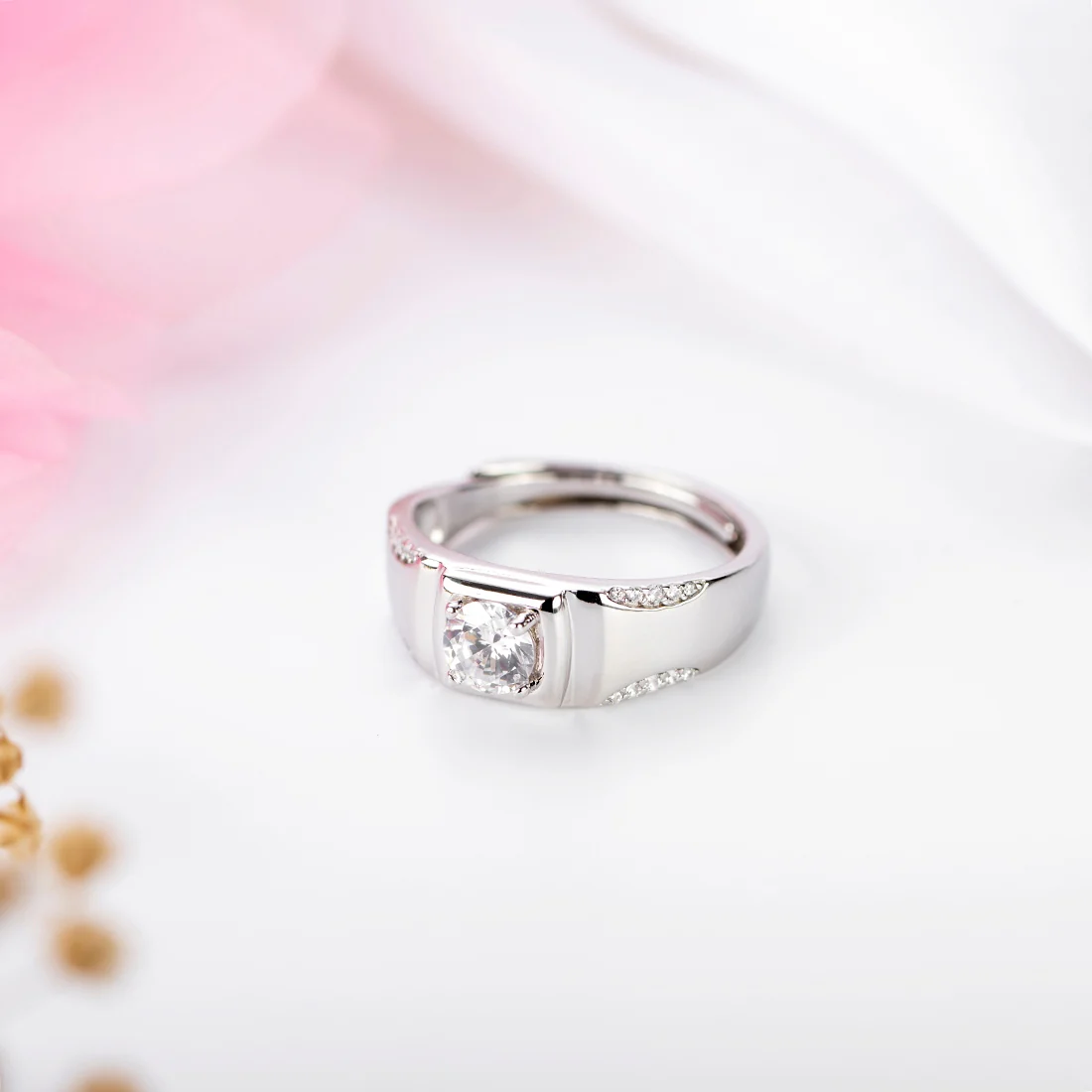 Solitaire 925 Sterling Silver Ring for Him (Adjustable) - Image 3
