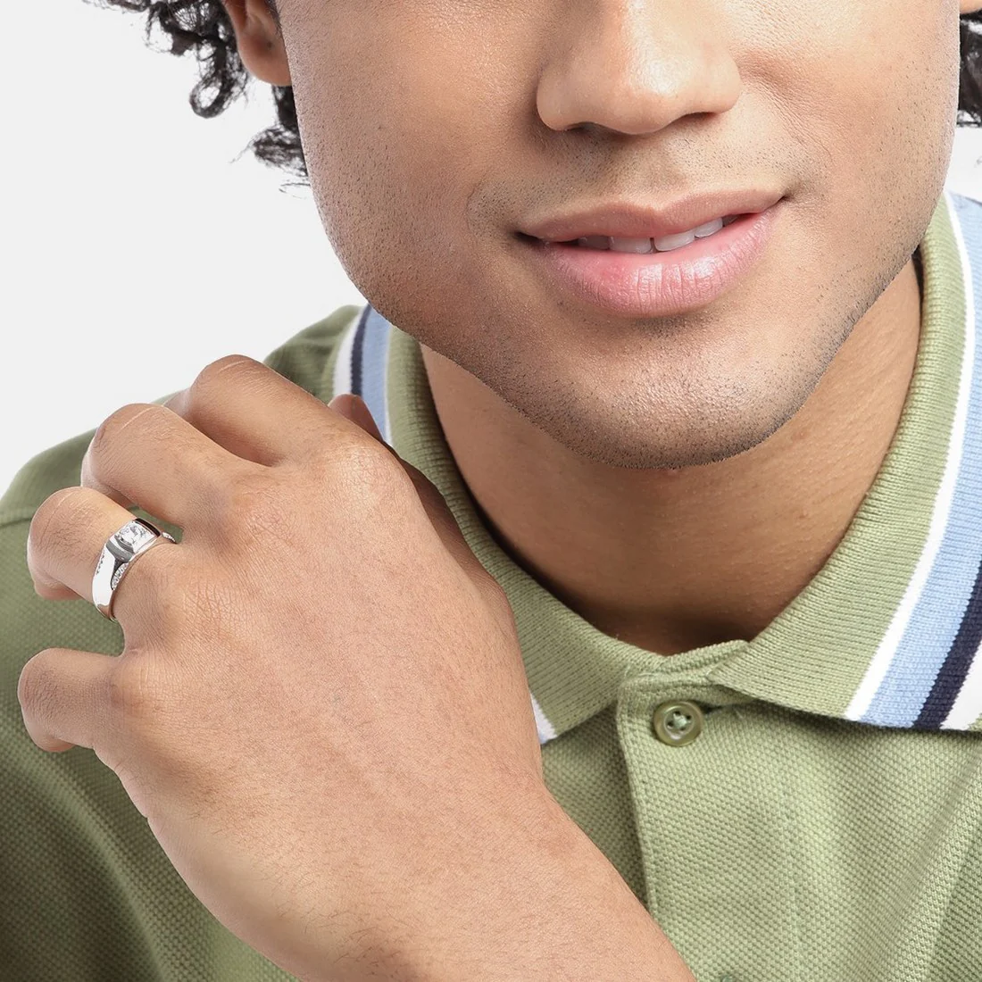 Solitaire 925 Sterling Silver Ring for Him (Adjustable) - Image 4