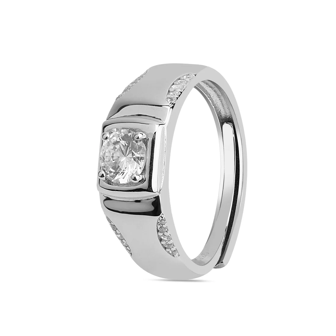 Solitaire 925 Sterling Silver Ring for Him (Adjustable) - Image 5