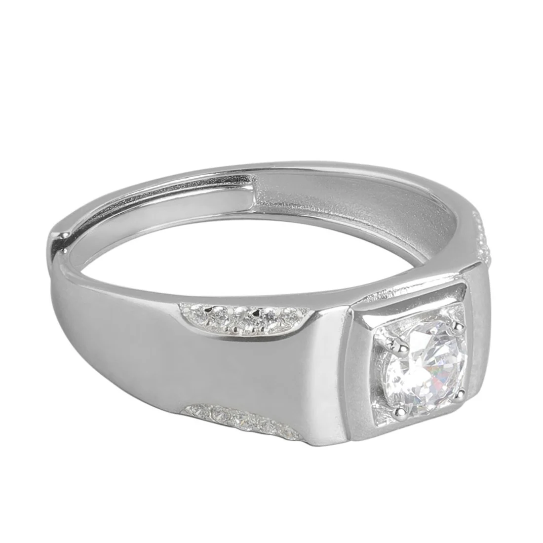 Solitaire 925 Sterling Silver Ring for Him (Adjustable) - Image 6