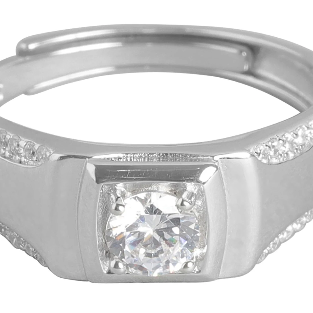 Solitaire 925 Sterling Silver Ring for Him (Adjustable) - Image 7