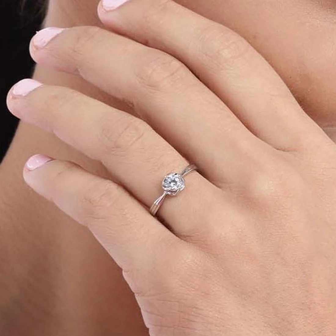 Solitaire 925 Sterling Silver Ring for Women (Adjustable) - Image 2