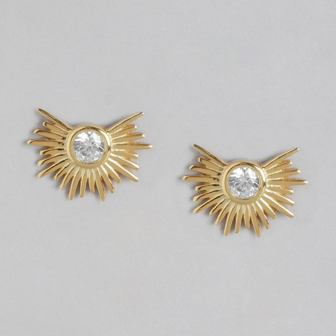 Classic CZ Gold Plated 925 Sterling Silver Studs - Image 3