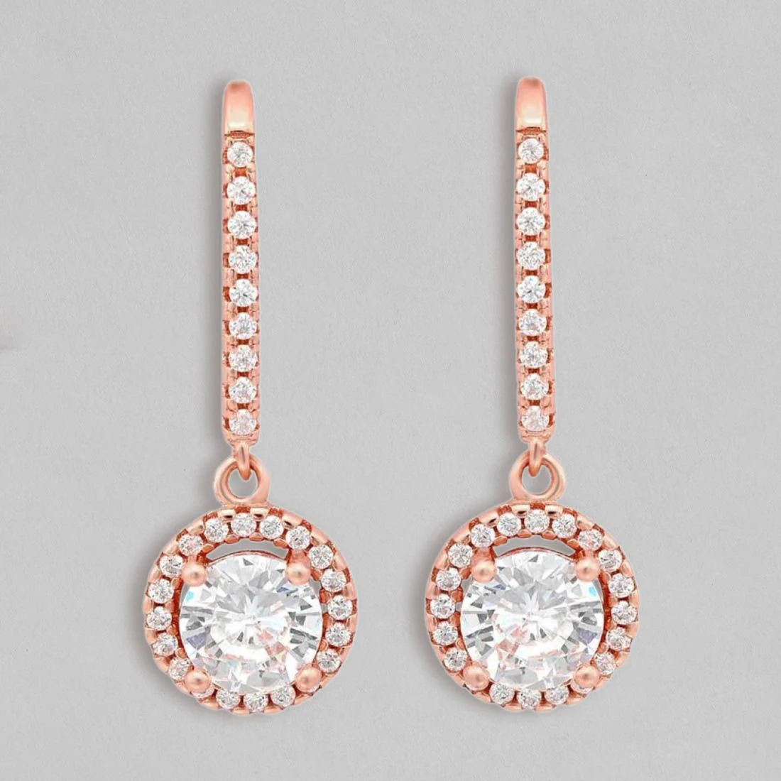 Chic Goddess Rose Gold Fish Hook 925 Silver Earrings - Image 4
