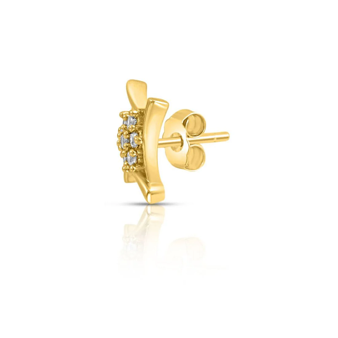 Solitaire Gold Plated 925 Sterling Silver Earrings - Image 6