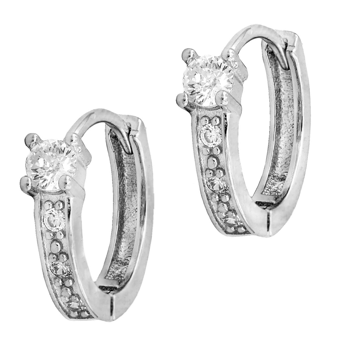 Lavish and Luxurious Silver Huggie 925 Silver Earrings - Image 4