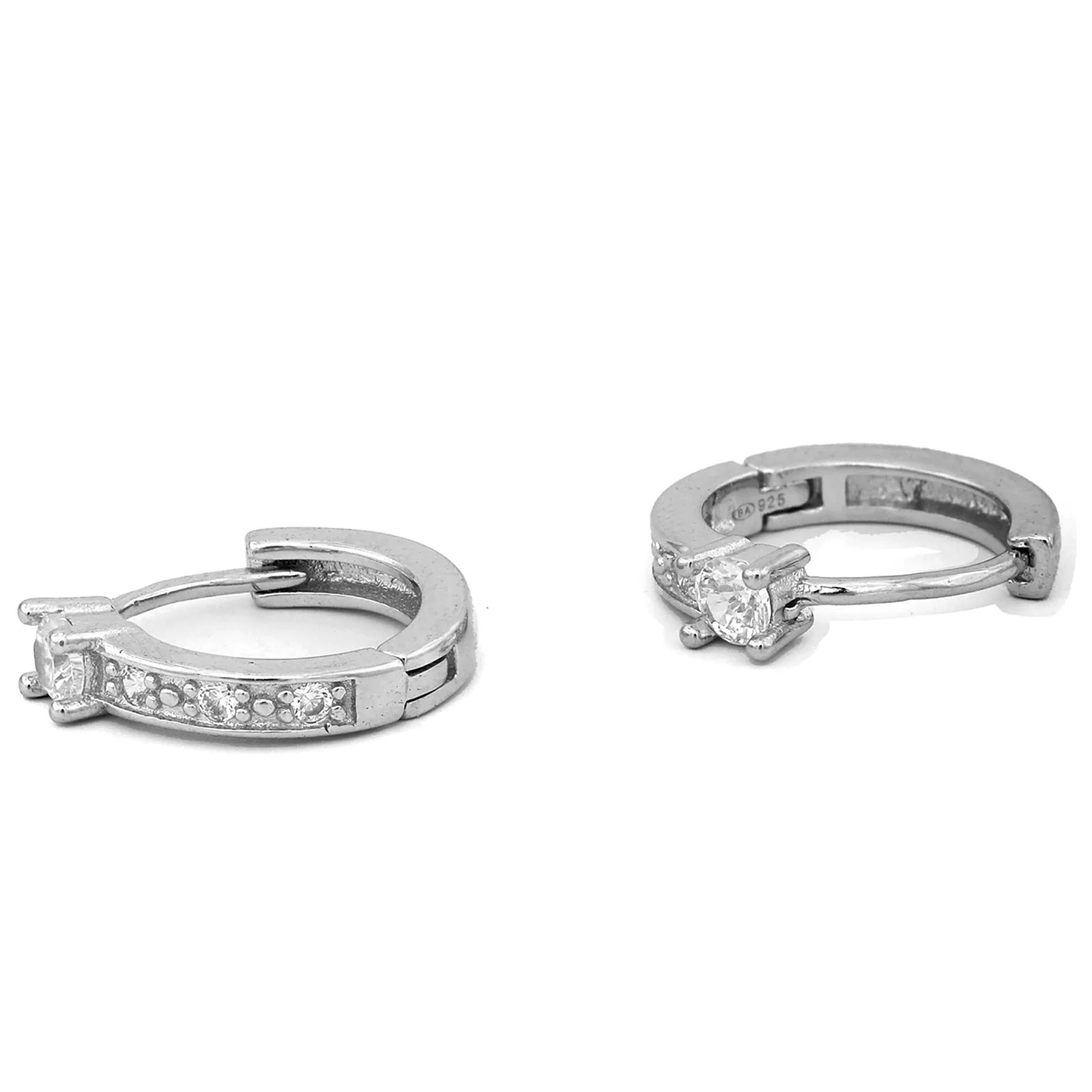 Lavish and Luxurious Silver Huggie 925 Silver Earrings - Image 5