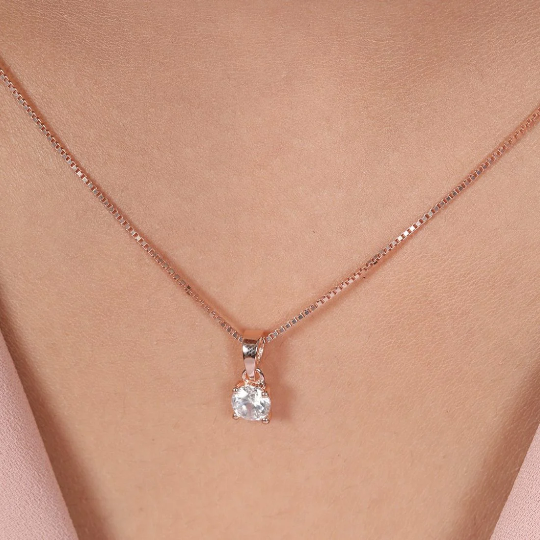 Solitaire 925 Silver Rhodium Plated Necklace Chain - Image 12