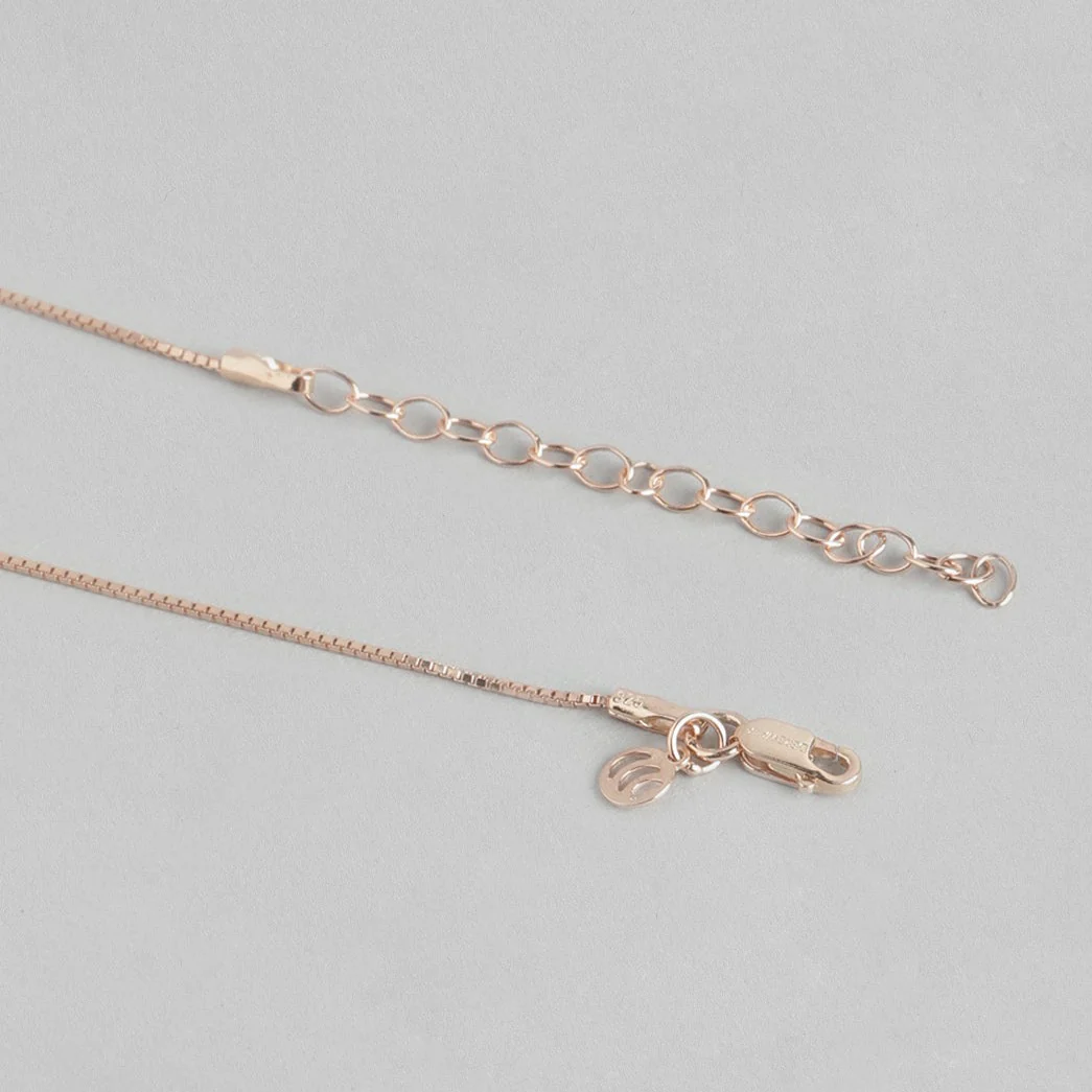 Solitaire Rose-Gold Plated 925 Sterling Silver Pendant with Chain - Image 7