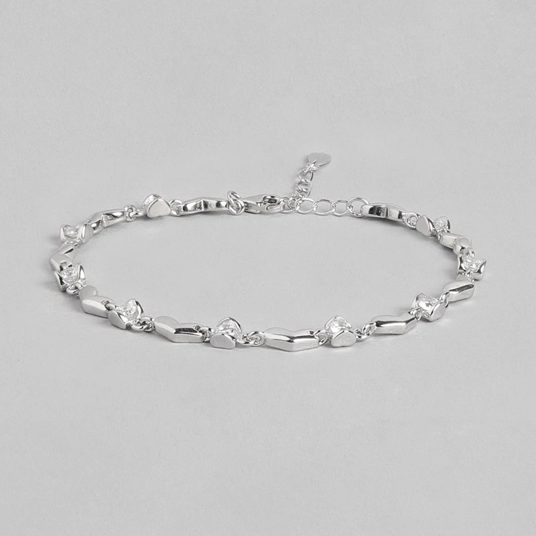 Heartful Solitaire 925 Sterling Silver Bracelet - Image 6
