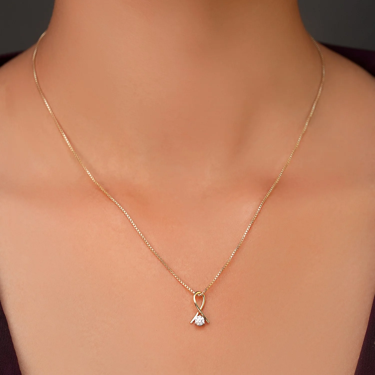 Alaina Gold Pendant with Lab-Grown Diamond without Chain - Image 2