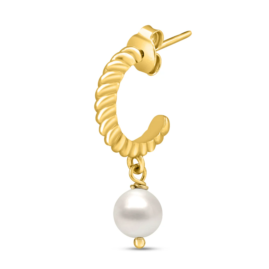 Solstice Pearl Gold Plated 925 Sterling Silver Earrings - Image 6