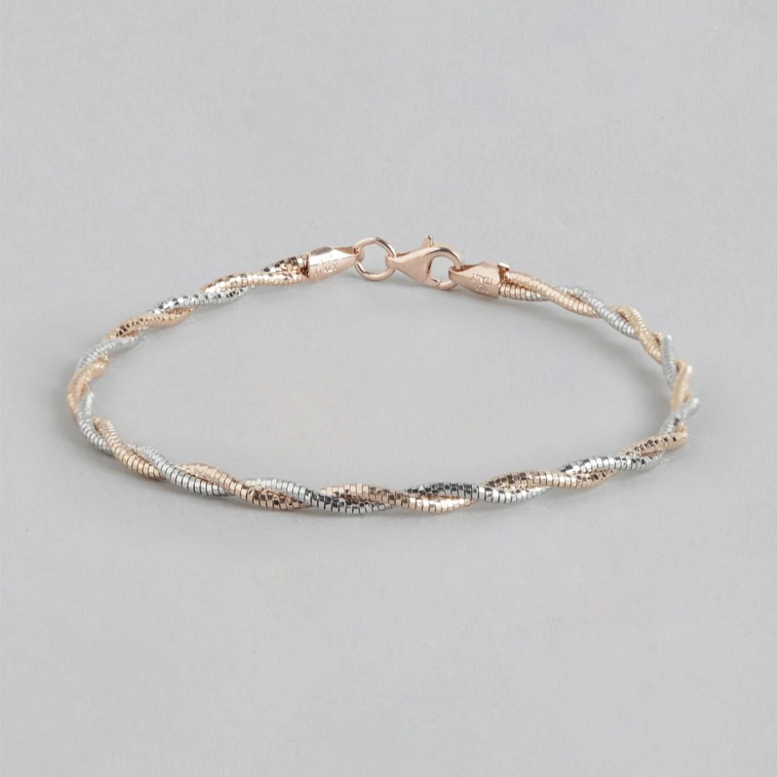 Sophisticated Dual Tone Weave Bracelet 925 Sterling Silver - Image 3