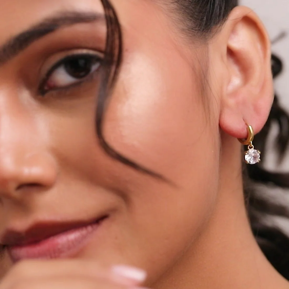 Sparkle Drops Gold Plated 925 Sterling Silver Earrings - Image 3