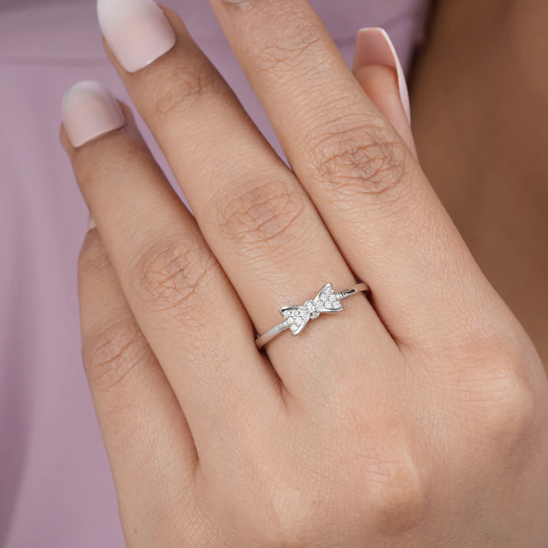 Sparkling Bloom Rhodium Plated 925 Sterling Silver Ring - Image 3