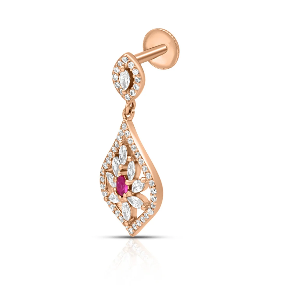 Sparkling Drops Rose Gold Plated 925 Sterling Silver Earrings - Image 6