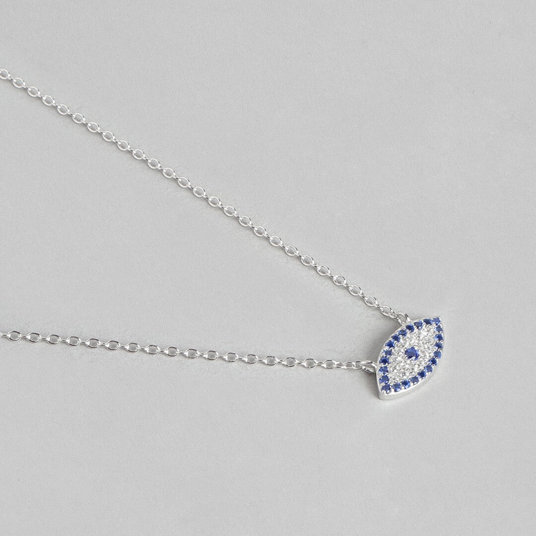 Sparkling Evil Eye 925 Silver Necklace - Image 4