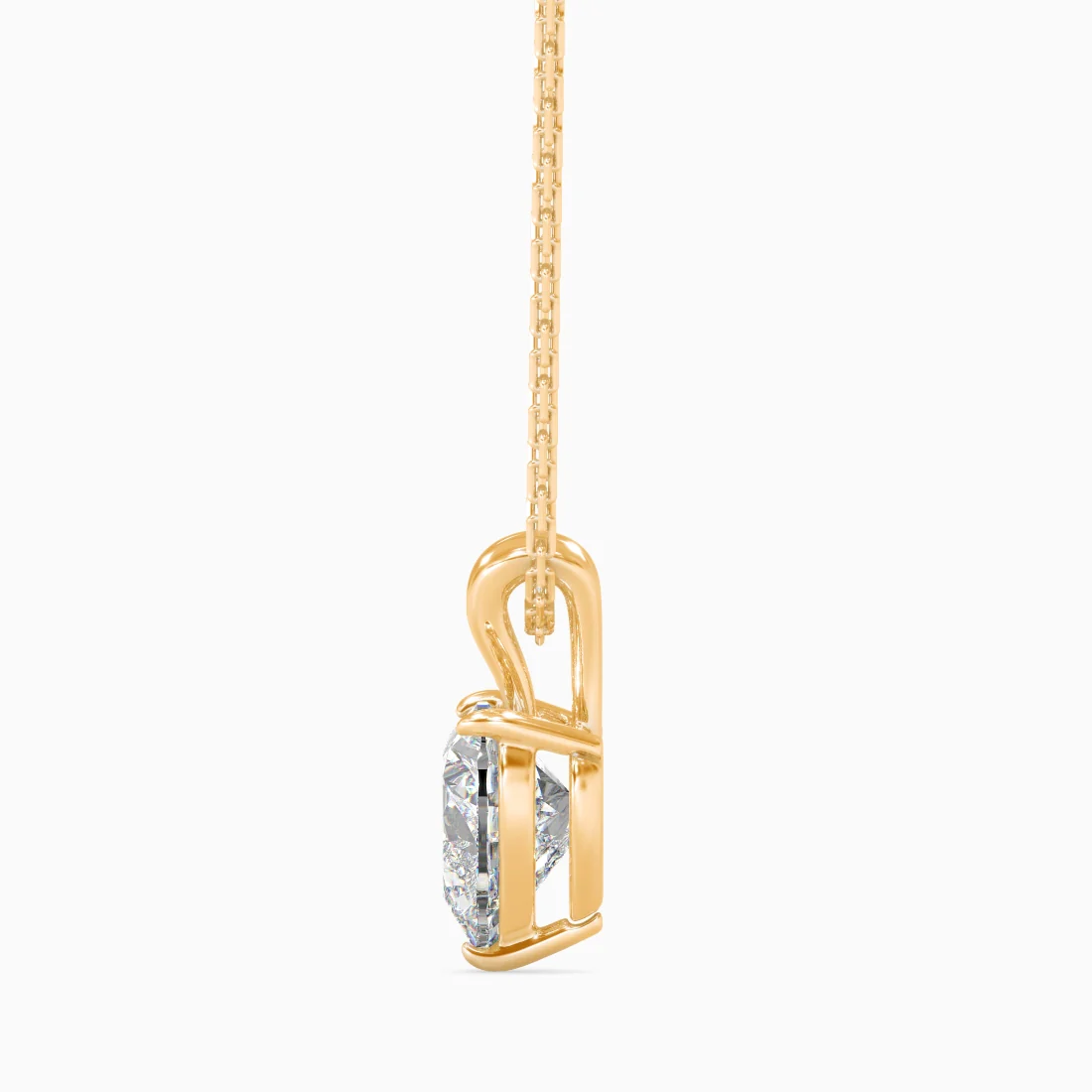 0.5 CT Heart Solitaire Pendant with Lab-Grown Diamond without Chain - Image 3