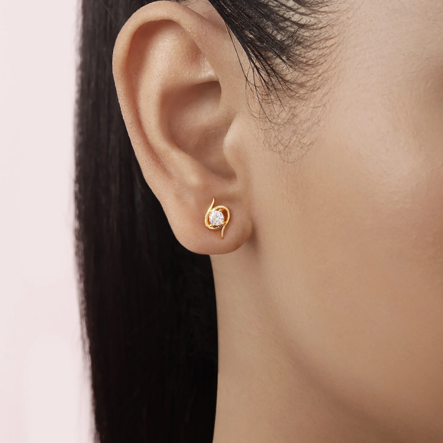 Spiral Gold Plated 925 Sterling Silver Earrings - Image 2