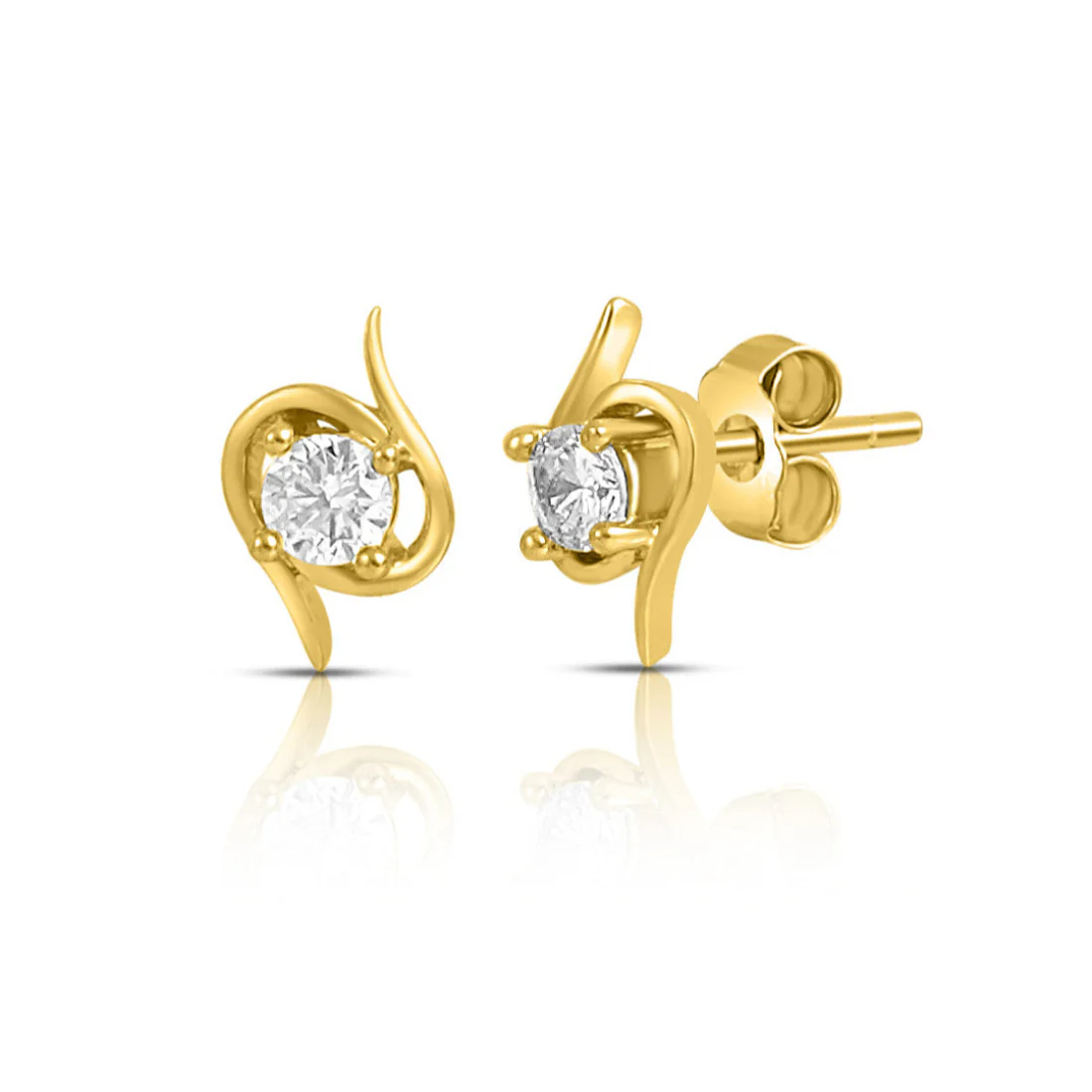 Spiral Gold Plated 925 Sterling Silver Earrings - Image 3