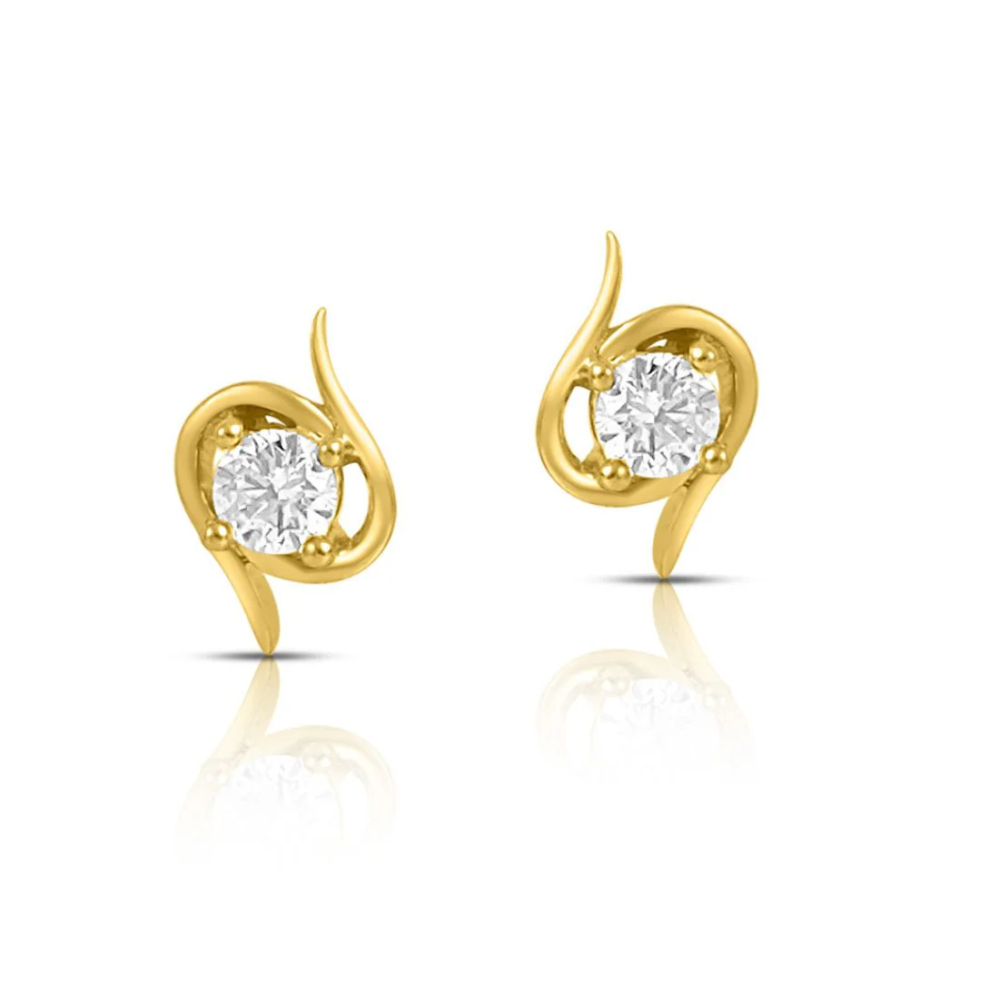 Spiral Gold Plated 925 Sterling Silver Earrings - Image 4