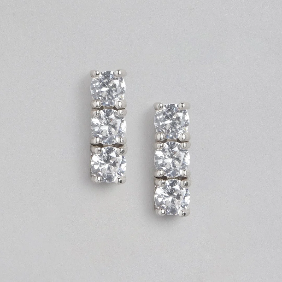 Squared Splendor Rhodium plated 925 Sterling Silver Cubic Zirconia Jewelry Set - Image 4