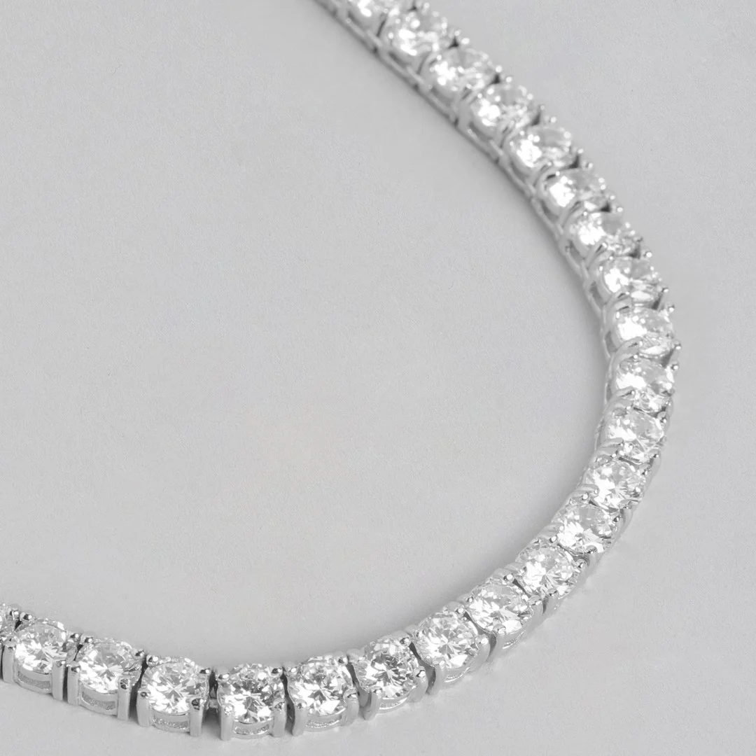 Squared Splendor Rhodium plated 925 Sterling Silver Cubic Zirconia Jewelry Set - Image 5