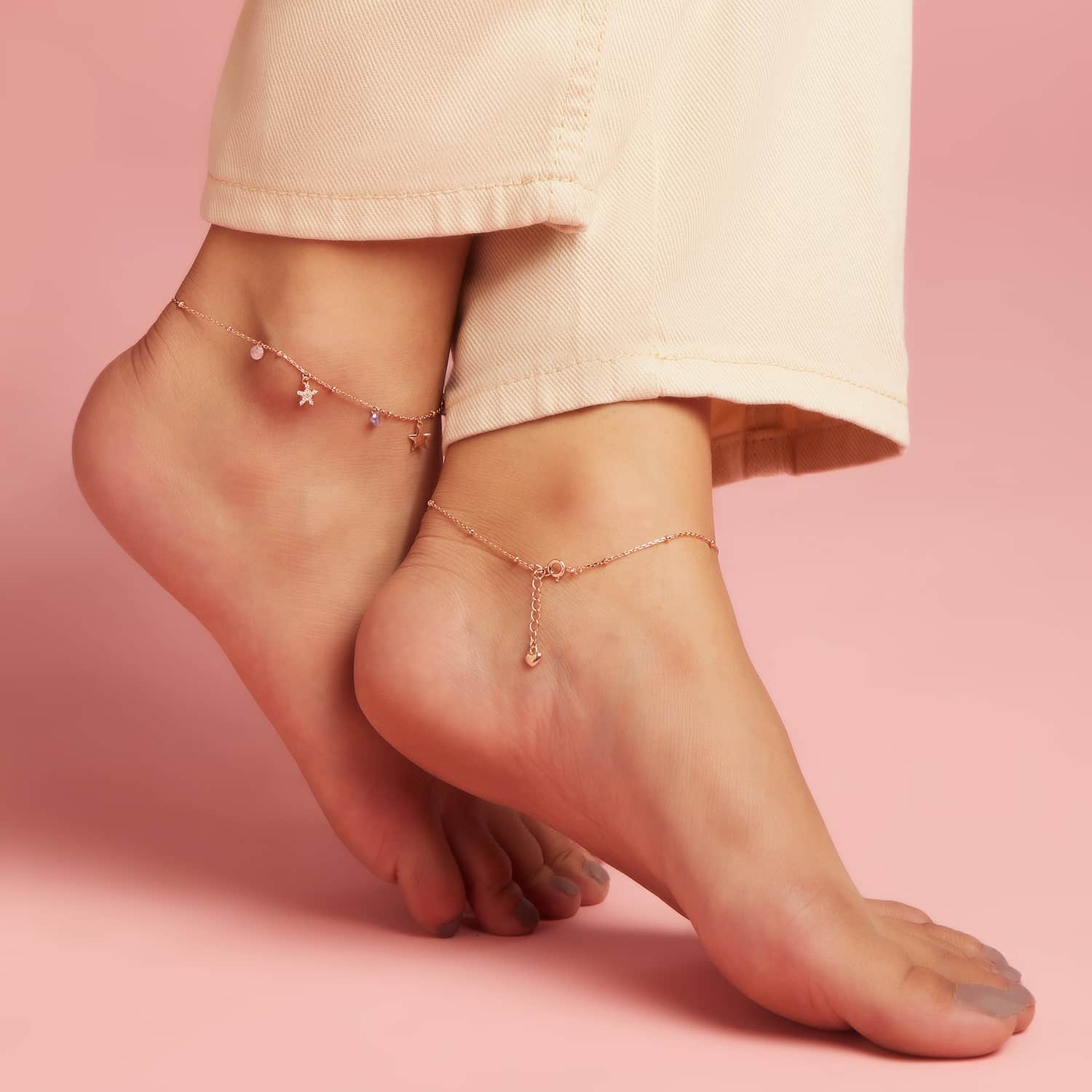 Star Drop 925 Sterling Silver Anklet - Image 3