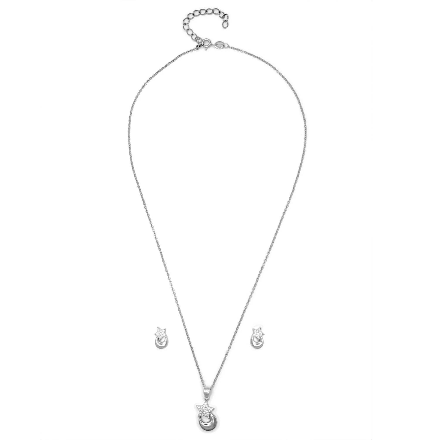 Star & Moon 925 Silver Jewellery Set - Image 4