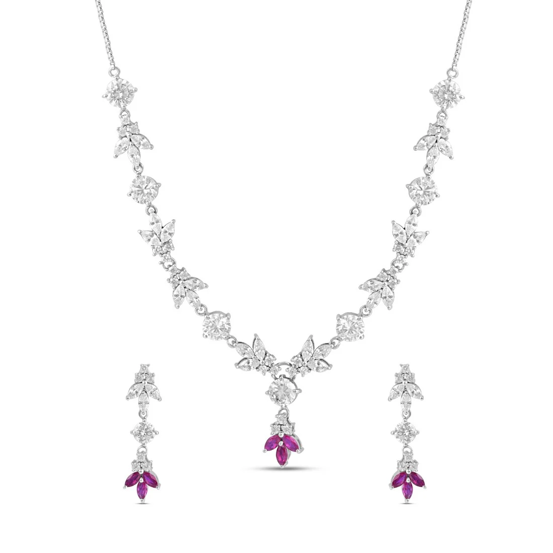 Starlight Serenade Rhodium Plated 925 Sterling Silver Jewellery Set - Image 3
