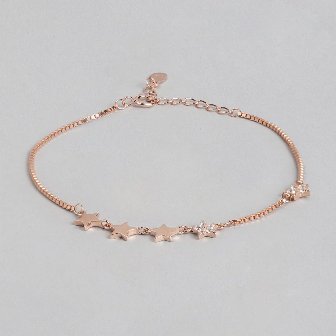 Starlight Splendor Rose Gold-Plated 925 Sterling Silver Bracelet - Image 4