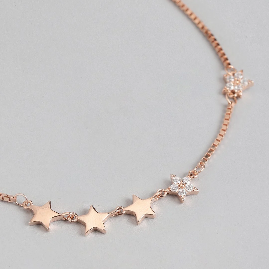 Starlight Splendor Rose Gold-Plated 925 Sterling Silver Bracelet - Image 6
