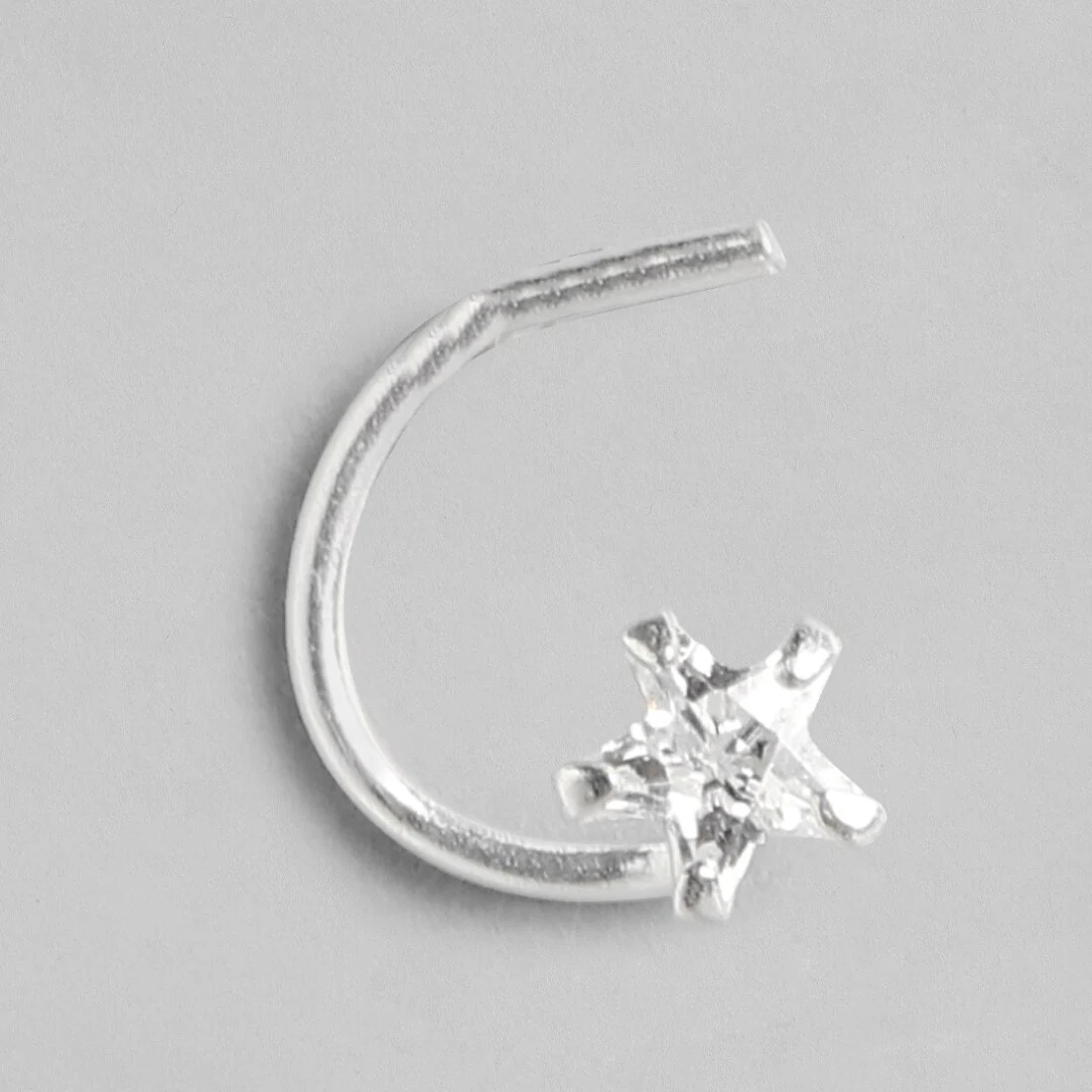 Starry Elegance Rhodium-Plated Combo of 4 Nosepins with CZ Accents - Image 3