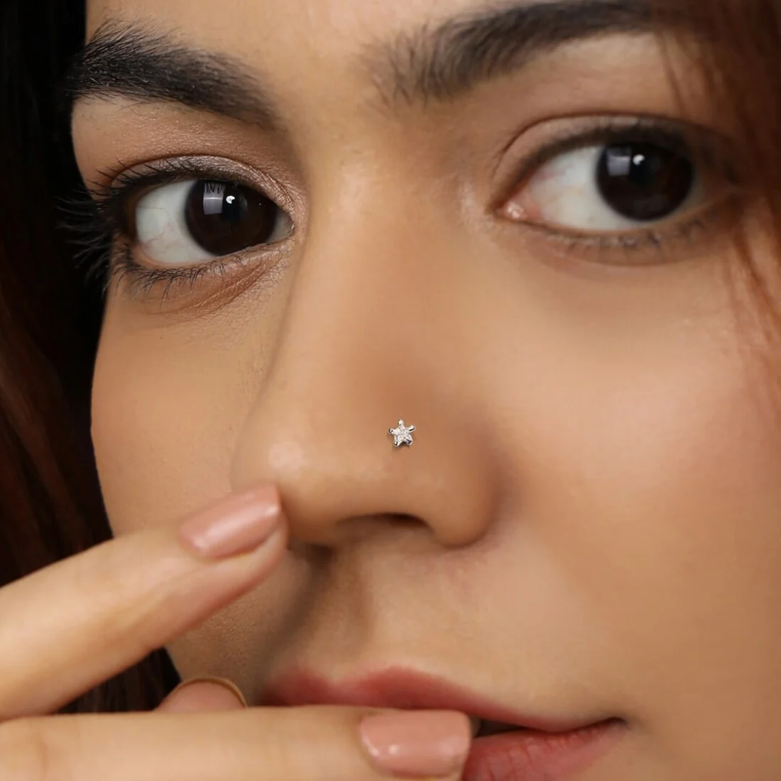 Starry Elegance Rhodium-Plated Combo of 4 Nosepins with CZ Accents - Image 8