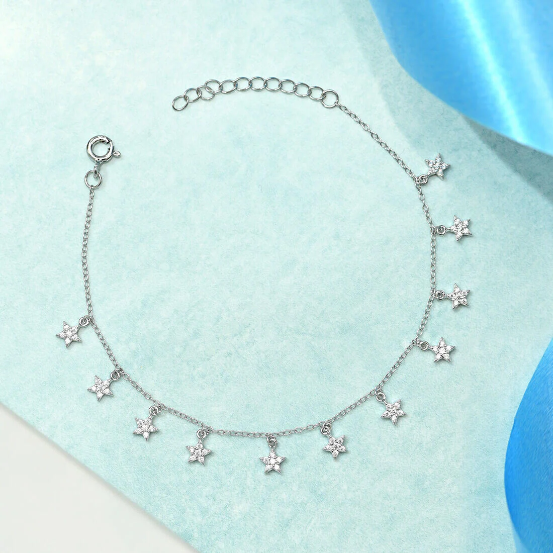 Starry Charms Cubic Zirconia 925 Silver Bracelet - Image 2
