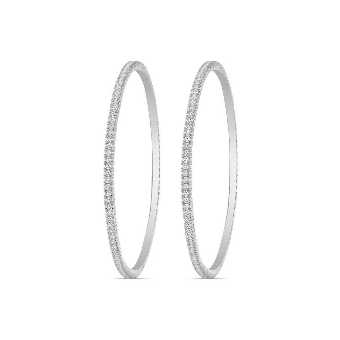 Statement Cubic Zirconia 925 Sterling Silver Rhodium-Plated Bangles - Image 6