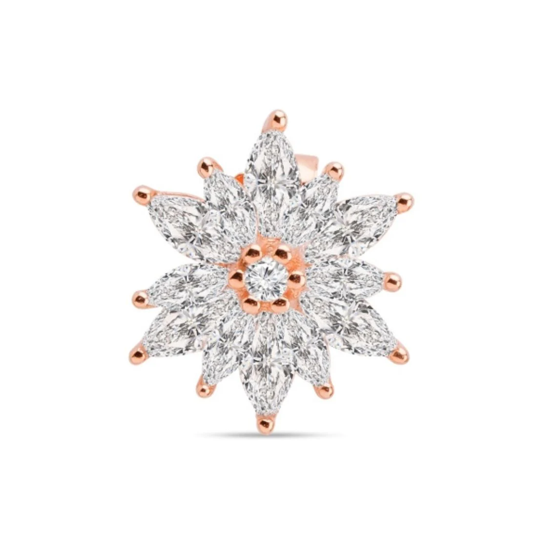 Stellar Floral Rose 925 Sterling Silver Star Earrings - Image 6