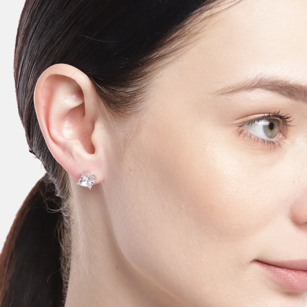 Stunning 925 Sterling Silver Rhodium Plated Combo Earrings - Image 3