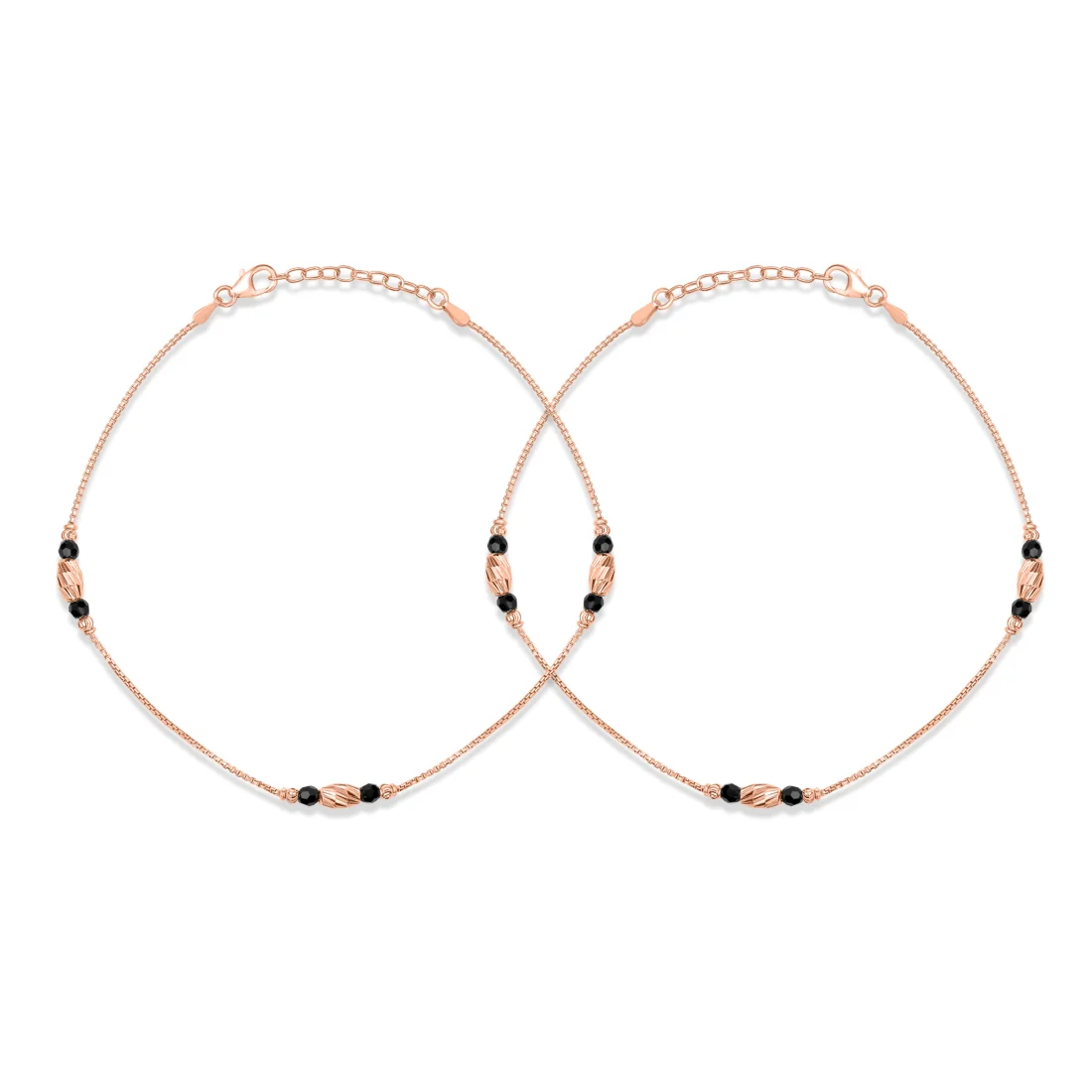 Stylish Rose gold Plated 925 Sterling Silver Box Chain Anklet - Image 3