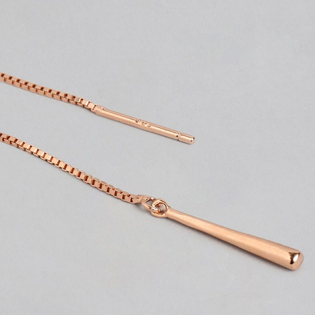 Sui Dhaga 925 Silver Earrings in Rose Gold - Image 8