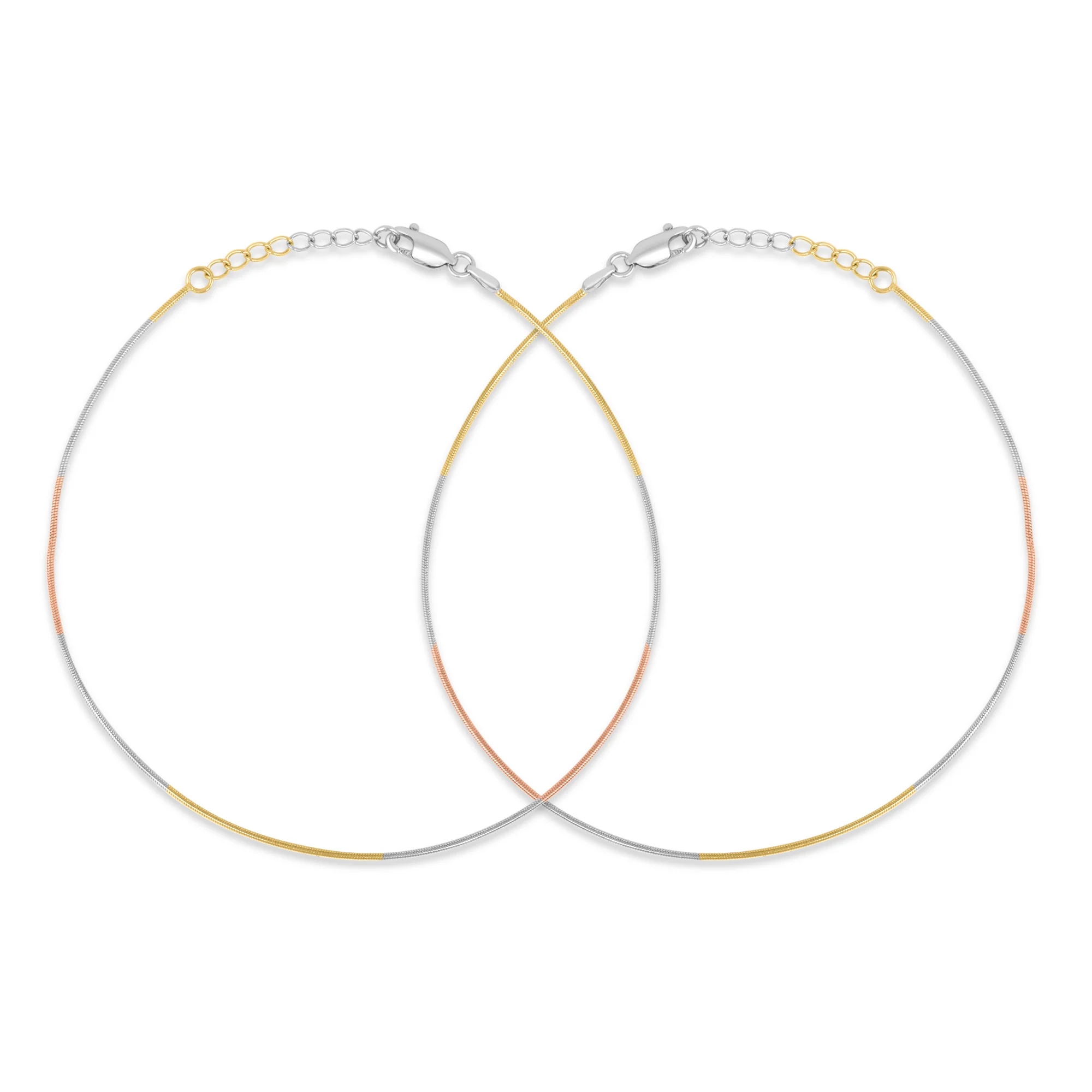 Symphony in Triple Tone-Plated 925 Sterling Silver Anklet - Image 3