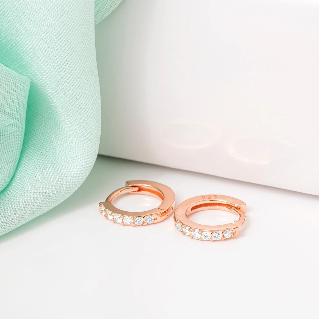 The Classic Rose Gold Moment Hoop 925 Silver Earrings - Image 4