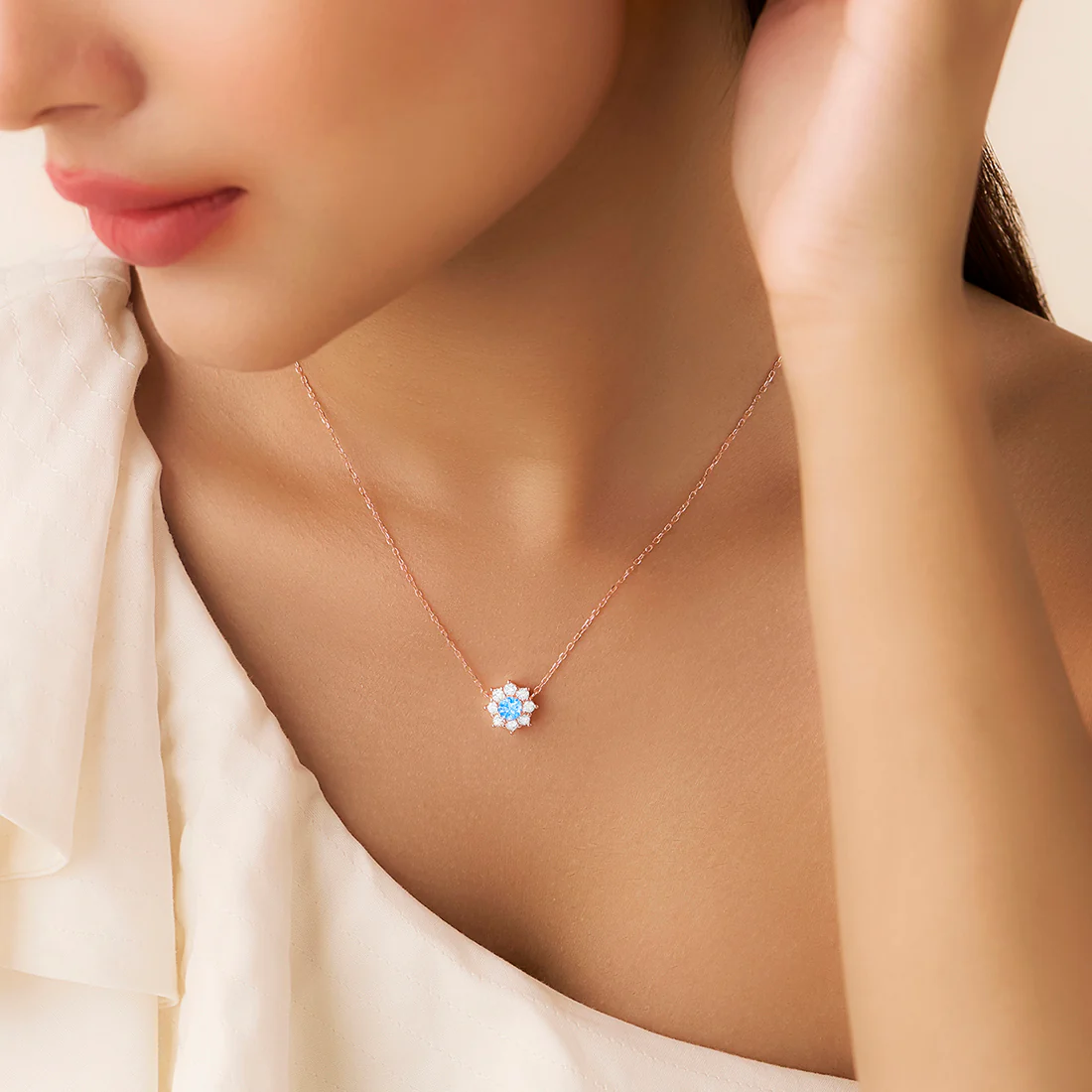 The Sea Flower Silver Rose Gold Plated Necklace - Image 3