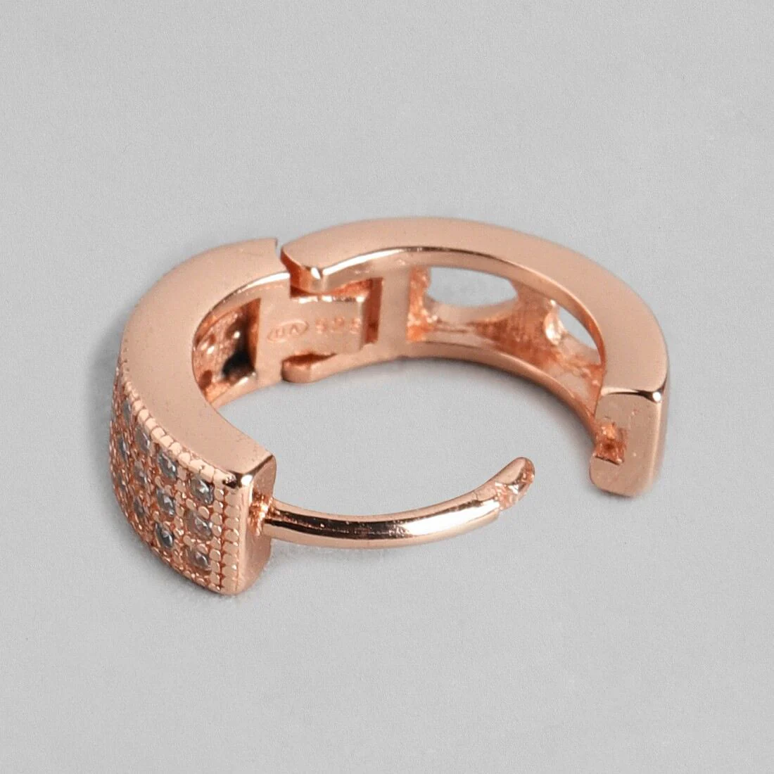 Unapologetic and Gorgeous 925 Silver Hoop Earrings in Rose Gold - Image 7